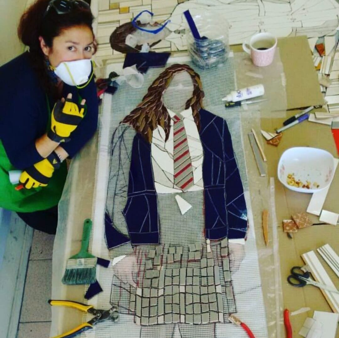 Trabajo artístico de mosaicos - Carlota Vera